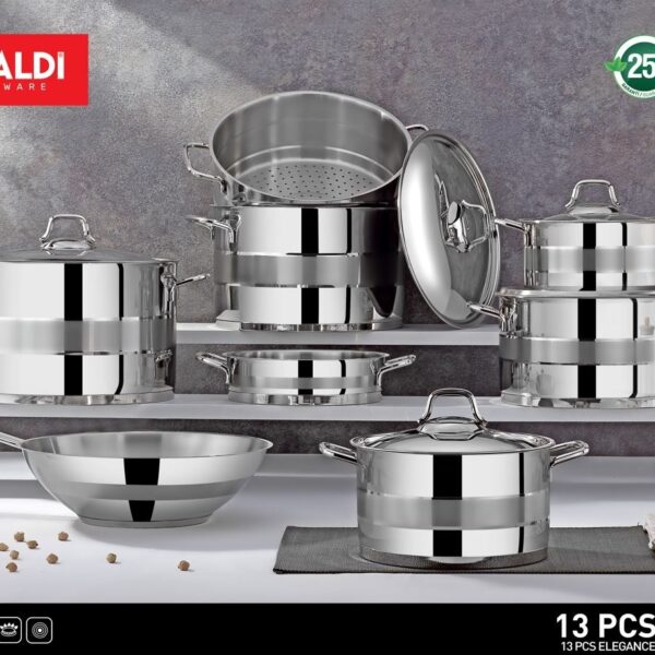 طقم حلة استيل 13 ق فيفالدى اليجانس يد استيل تركى