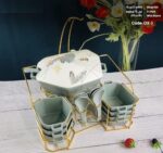 طقم شوربة 15 قطعة مع الاستاند - ألوان متعددة من أوكسفورد