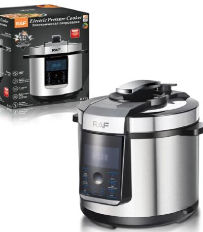 حلة طهي أرز ديجيتال 6 لتر ستانلس ستيل 1000 وات – RAF موديل 173 – شاشة رقمية وتصميم عصري