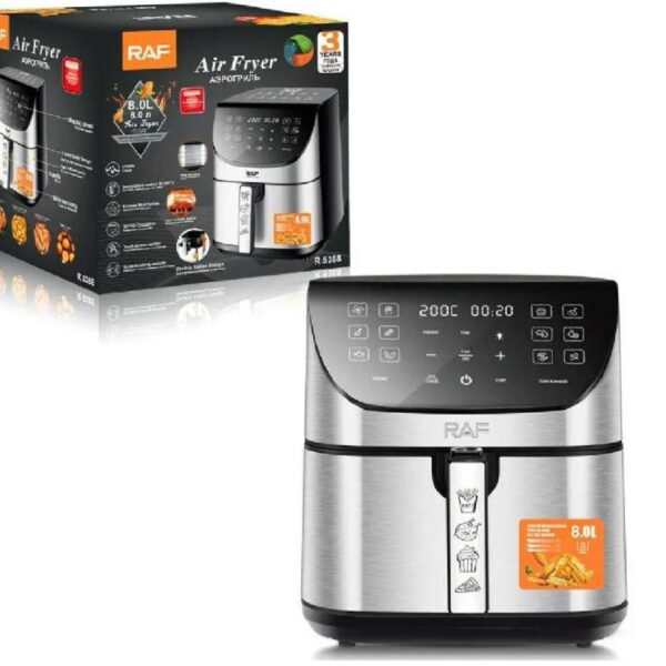 قلاية هوائية ديجيتال Wi-Fi 8 لتر – ماركة RAF – قدرة 1700 وات – شاشة لمس – تقنية بدون زيت