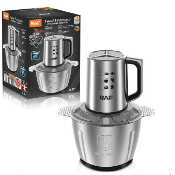 كبة استيل 3 لتر – ديجيتال – 400 وات – 2 سلاح يدوي – RAF موديل 7718