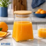 071592 | برطمان دابل جلاس مخروطي بغطاء خشب FYG-350 زجاج تركي لحفظ الأغذية