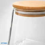 ⁦071593 | برطمان دابل جلاس مخروطي بغطاء خشب FYG-950 زجاج تركي لحفظ الأغذية⁩ - الصورة ⁦2⁩