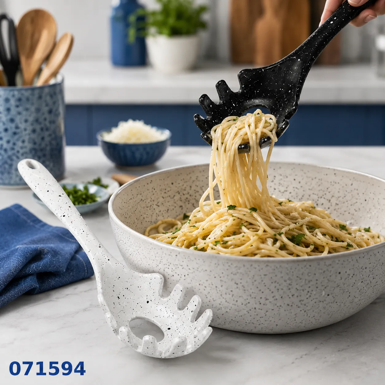 071594 (1) 071594 | ملعقة اسباجيتي سيليكون جرانيت كامل لوكس 27-6 للحاجة مقاومة للحرارة - الصورة 1