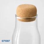 ⁦071597 | زجاجة لبن دابل جلاس بغطاء خشب NNP-300 زجاج تركي لحفظ المشروبات⁩ - الصورة ⁦2⁩