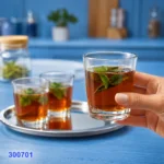 طقم أكواب شاي ألنبيا سادة 52435 تركي | طقم أكواب شاي زجاج 6 قطع