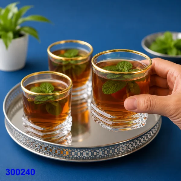 300240 | شاى إليج مدهب زجاج تركي فاخر