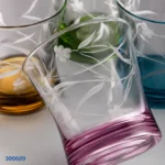 ⁦طقم أكواب شاي أزور حفر ملون 6 قطع 420014 تركي | أكواب شاي زجاج فاخرة⁩ - الصورة ⁦2⁩