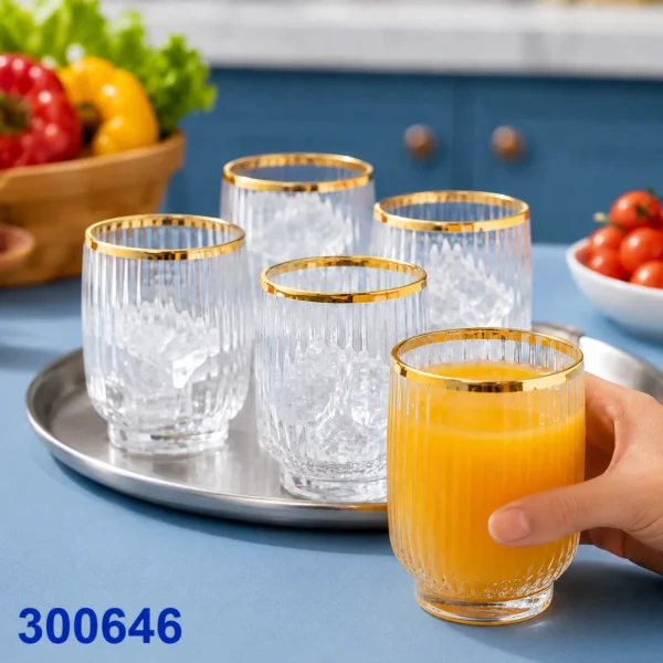 كاسات شاي طوكيو 350 مذهب | طقم 6 أكواب زجاج مذهب للشاي – الحاجة