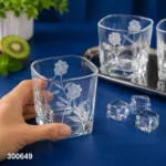 كاسات شاي كاري حفر سادة 41280 تركي | طقم أكواب شاي زجاج مزخرف – الحاجة