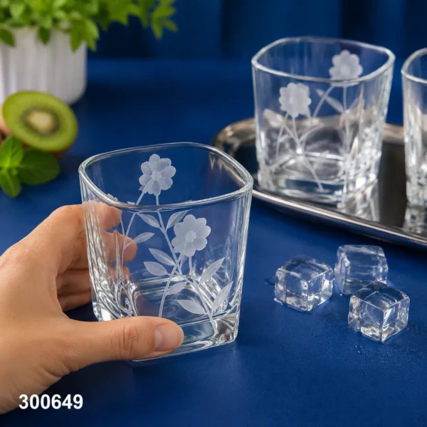 كاسات شاي كاري حفر سادة 41280 تركي | طقم أكواب شاي زجاج مزخرف – الحاجة