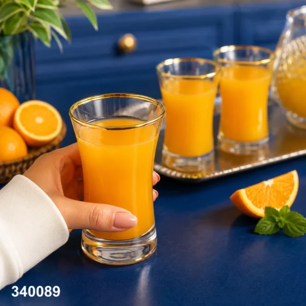 340089 | شوب لونا مدهب عبوة 2 دستة زجاج تركي فاخر