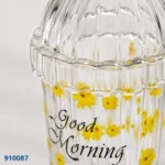 ⁦كوب فلاور زجاج بغطاء زجاج وشفاطة 087 | بيت الحاجة⁩ - الصورة ⁦3⁩
