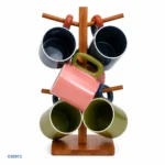 طقم مجات ملونة بحامل بامبو | بيت الحاجة - Image 3