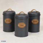 ⁦طقم علب توابل معدن 3 قطعة يد جلد كود 910226 | بيت الحاجة⁩ - الصورة ⁦3⁩