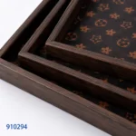طقم صواني جلد وخشب 3 قطع 2238 | بيت الحاجة - Image 2