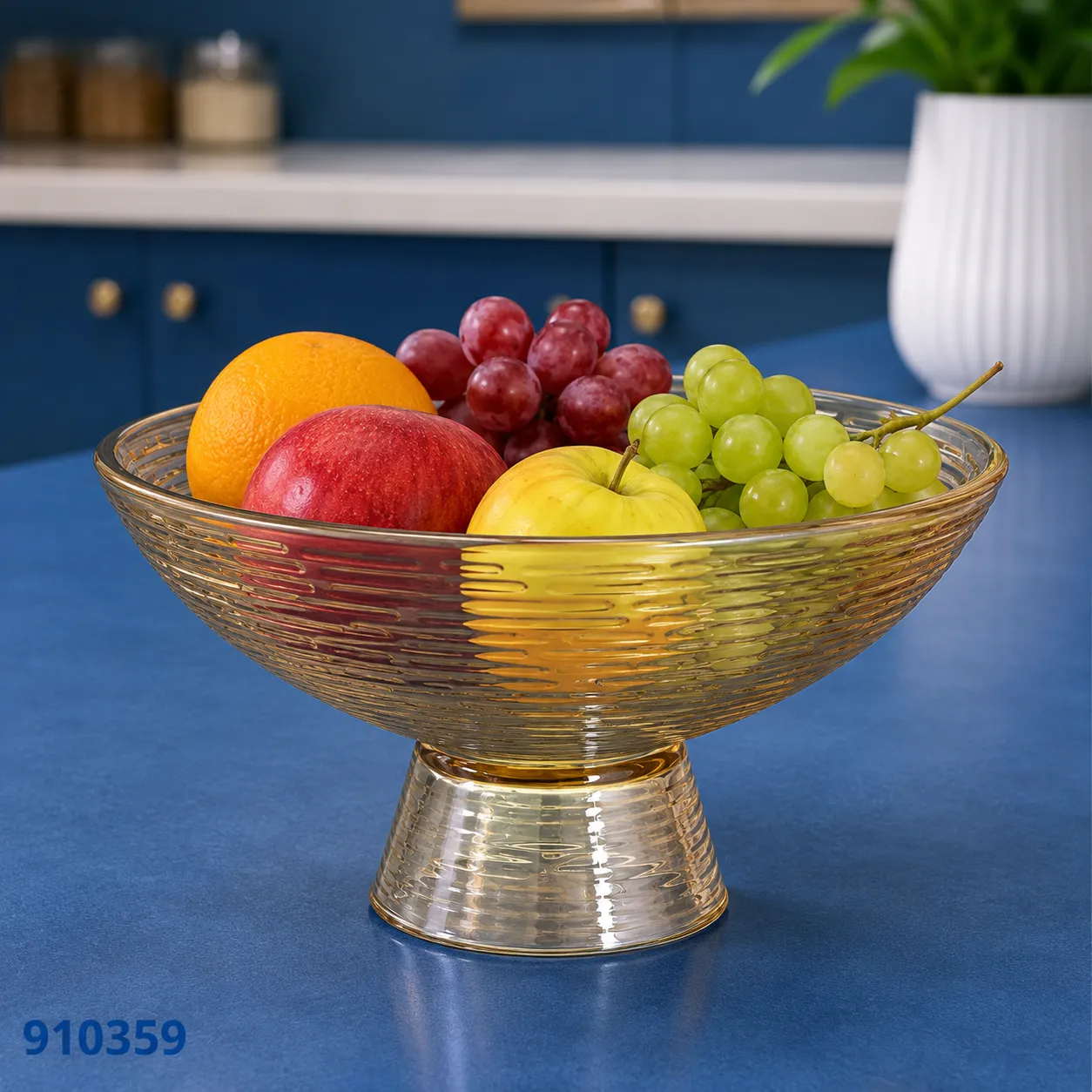 910359 (2) تمارة زجاج عسلي 359 بقاعدة | بيت الحاجة - الصورة 1