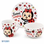 ⁦طقم إفطار أطفال 3 قطع بتصميم Sweet Ladybug | بيت الحاجة⁩ - الصورة ⁦2⁩