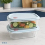 طقم علب حفظ طعام مستطيلة بغطاء وصمام 2 قطعة | بيت الحاجة