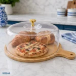 صنية بيتزا خشب غطاء اكريلك | بيت الحاجة