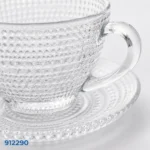 ⁦مج شوربة بالطبق شفاف كريستال بارز | بيت الحاجة⁩ - الصورة ⁦2⁩