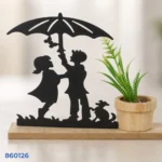 ⁦ورد صناعى ديكور شمسية معدن اسود | بيت الحاجة⁩ - الصورة ⁦2⁩