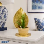ورد صناعى ديكور ذهبى ورق شجر | بيت الحاجة - Image 2