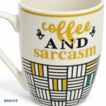 ⁦مج سيراميك بطباعة Coffee and Sarcasm | بيت الحاجة⁩ - الصورة ⁦2⁩