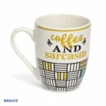 ⁦مج سيراميك بطباعة Coffee and Sarcasm | بيت الحاجة⁩ - الصورة ⁦3⁩